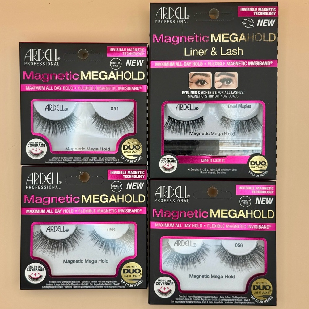 Ardell Magnetic Megahold Liner & Lash Bundle - Adhesive Liner & 4 Pairs Lashes